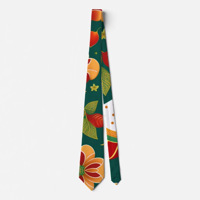 Santa Claus Christmas Toys Retro Pattern Tie (Front)