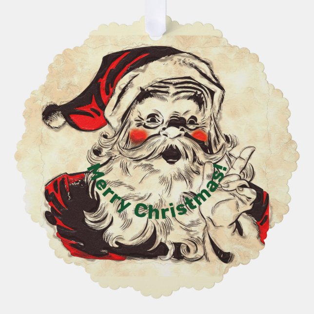 Santa Claus - Christmas  Tree Decoration Card (Front)
