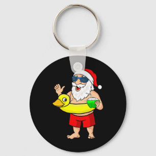 Santa Claus Christmas Tree Or Hawaii Duck Christma Key Ring