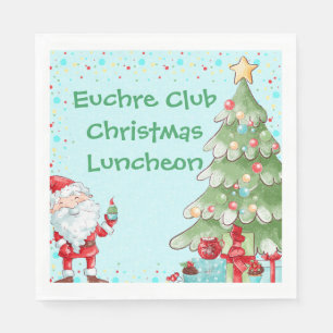 Santa Claus Christmas Tree Personalise Text Napkin