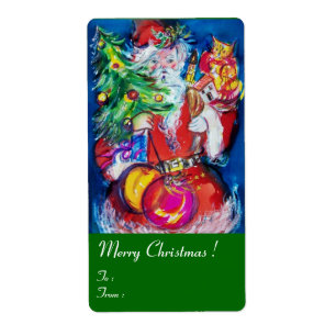 SANTA  CLAUS ,CHRISTMAS TREE ,TOYS AND GIFTS Green