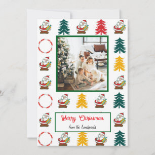 Santa Claus, Christmas Trees, Candy & Photo Holiday Card