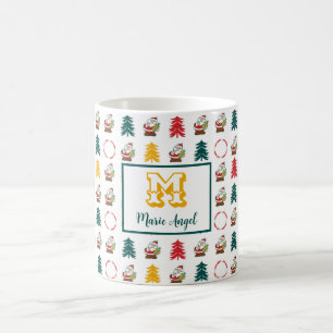 Santa Claus & Christmas Trees Monogrammed   Coffee Mug