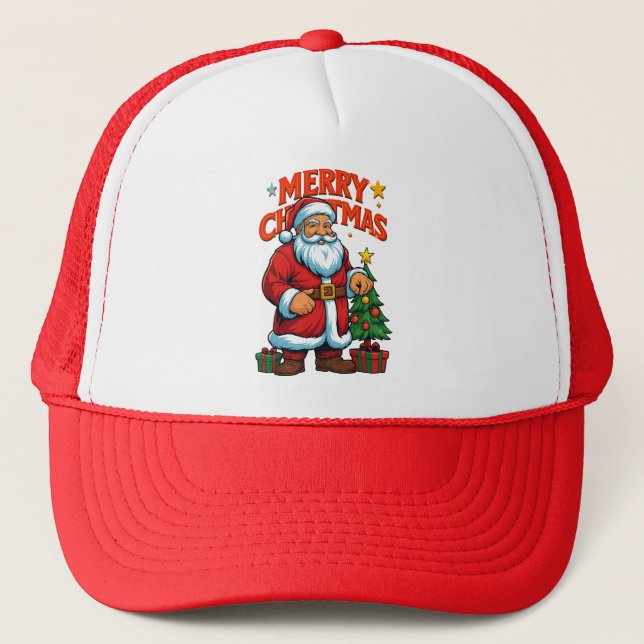  Santa Claus Christmas  Trucker Hat (Front)