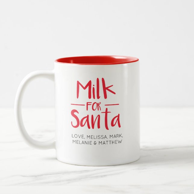 Santa Claus Christmas Two-Tone Coffee Mug (Left)