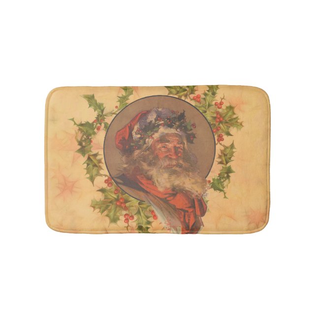 Santa Claus Christmas Vintage Portrait Bath Mat (Front)
