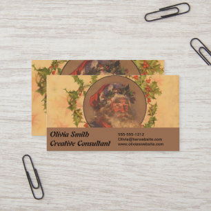 Santa Claus Christmas Vintage Portrait Business Card