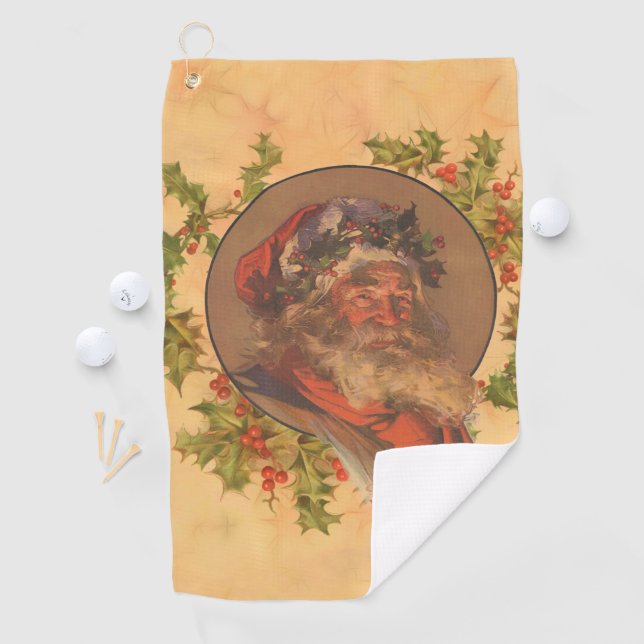Santa Claus Christmas Vintage Portrait Golf Towel (InSitu)