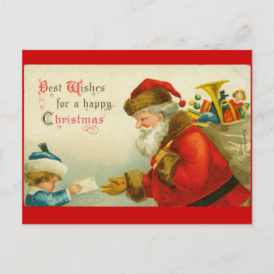 Santa Claus Christmas Vintage Style Holiday Postcard
