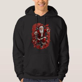 Santa Claus Christmas Wall Breaker Hoodie