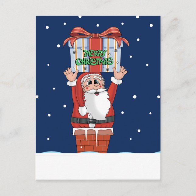Santa Claus Christmas Winter Snow Postcard (Front)