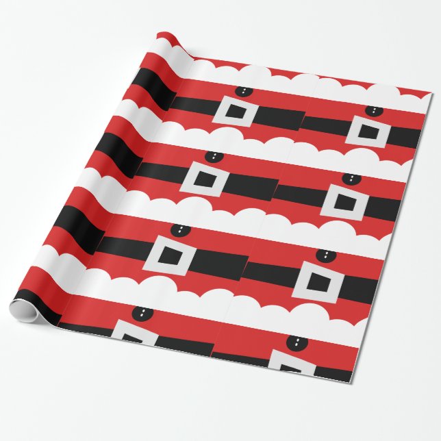 Santa Claus Christmas Wrapping Paper (Unrolled)