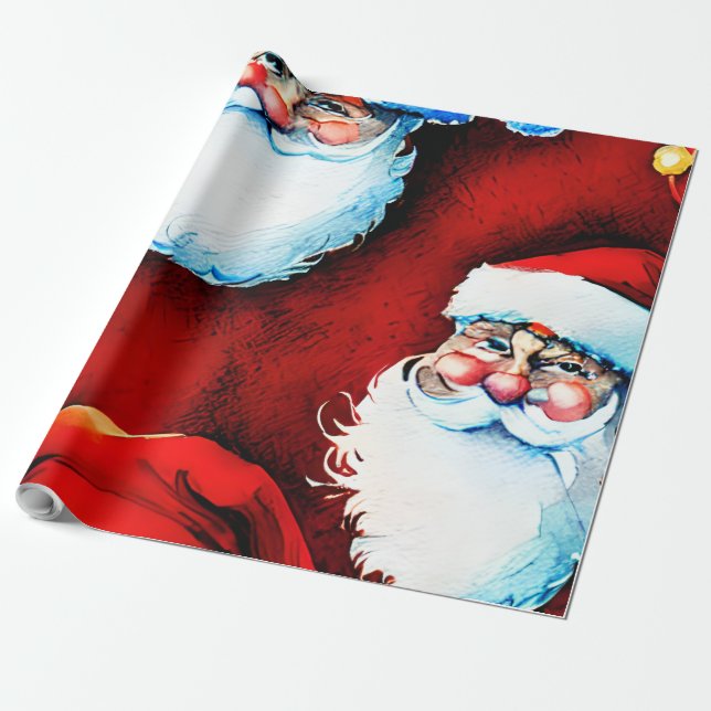 Santa Claus christmas Wrapping Paper (Unrolled)