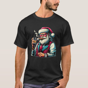 Santa Claus Cigar And Whiskey  T-Shirt