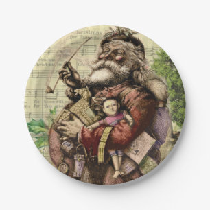 Santa Claus Classic Thomas Nast Illustration Paper Plate