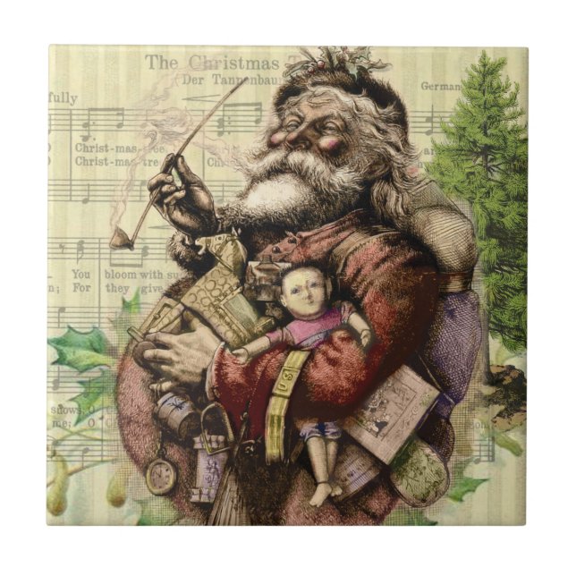 Santa Claus Classic Thomas Nast Illustration  Tile (Front)
