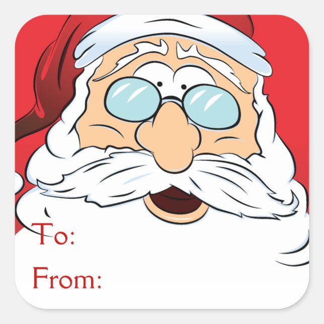 Santa Claus Close-up Square Sticker (Front)