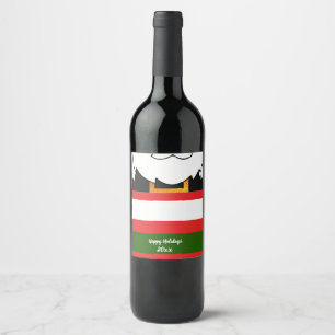 Santa Claus clothes background and beard Wine Label
