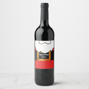 Santa Claus clothes background and beard Wine Label