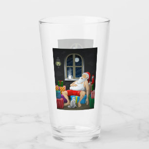Santa Claus Coffee Time Glass