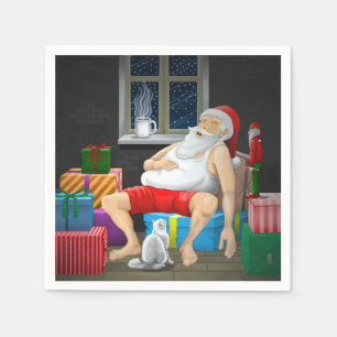 Santa Claus Coffee Time Napkin