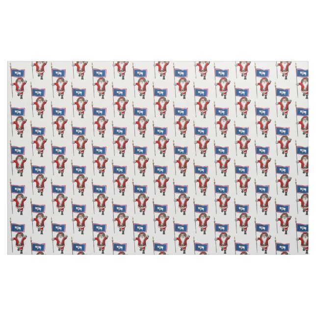 Santa Claus Comes To Wyoming Fabric (Fat Quarter)