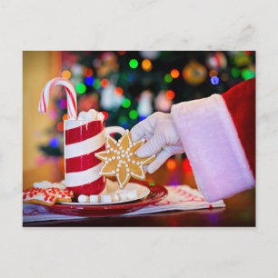 santa claus cookies postcard