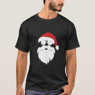 Santa Claus Cool Beard Hat Sunglasses Fun Christma T-Shirt
