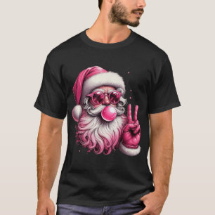 Santa Claus Costume Blowing Bubble Gum Xmas T-Shirt