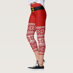 Santa Claus Costume Christmas Leggings