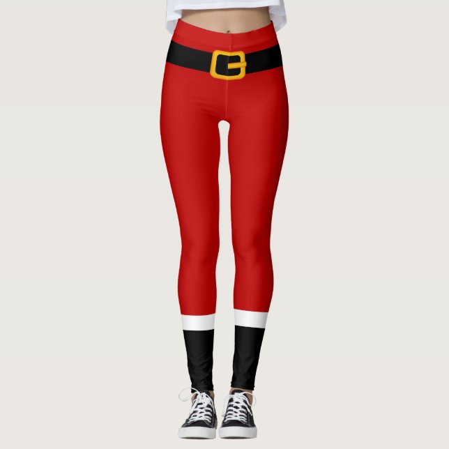 Santa Claus Costume Christmas Leggings (Front)