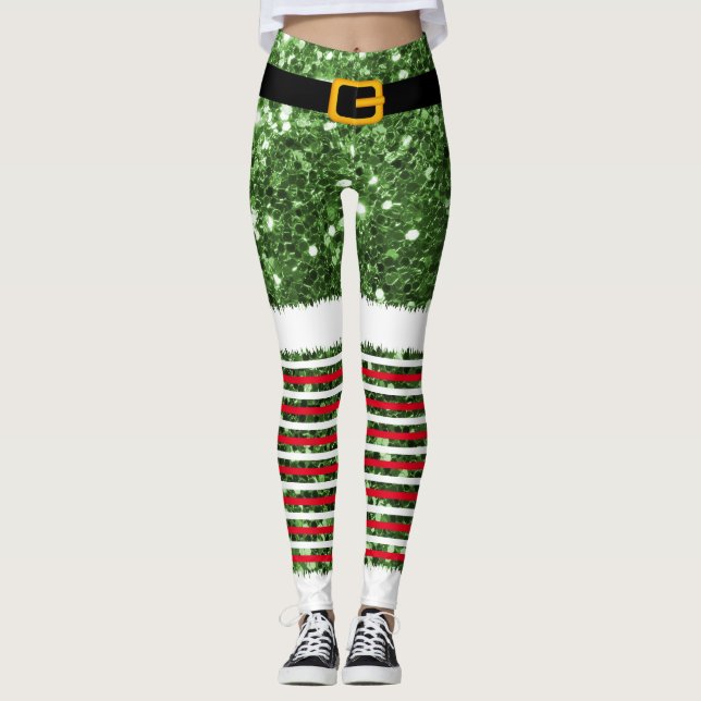 Santa Claus Costume Christmas Leggings (Front)