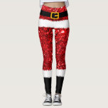 Santa Claus Costume Glitter Christmas Leggings<br><div class="desc">Santa Claus costume Christmas fun holiday leggings specially for cute ladies for Fun Christmas / holiday parties. You can customise the red part of the legging.</div>