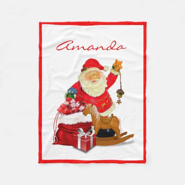 Santa Claus Cosy Christmas Fleece Blanket (Front)