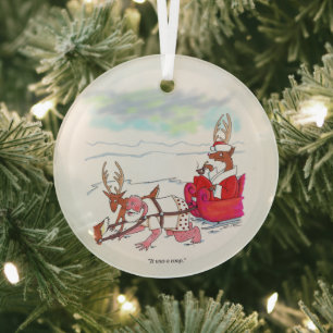 Santa Claus Coup round glass ornament