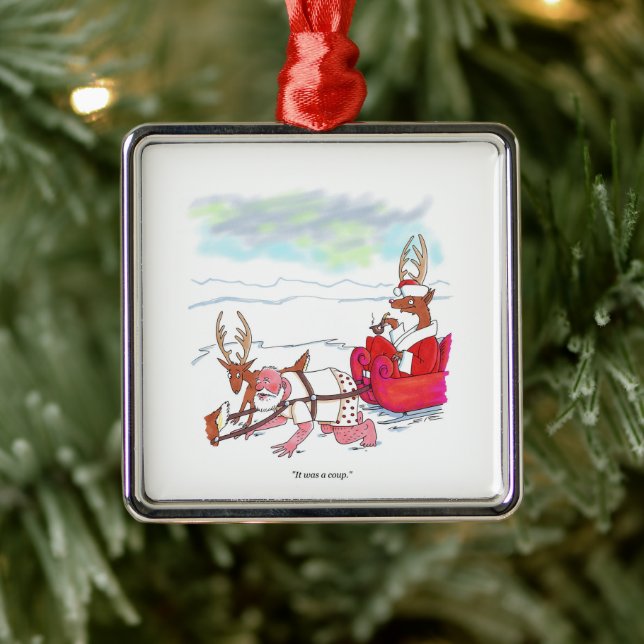 Santa Claus Coup square premium ornament (Tree)