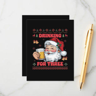 Santa Claus Couple Chirstmas Drinking  Enclosure Card