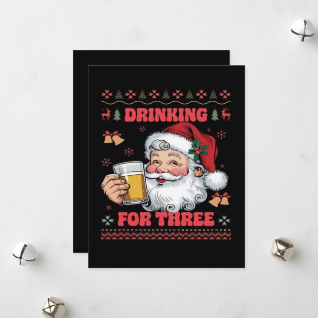 Santa Claus Couple Chirstmas  Holiday Card (Front/Back In Situ)