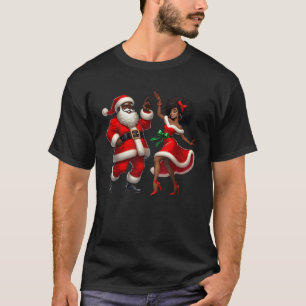 Santa Claus Couple Dancing African American Christ T-Shirt