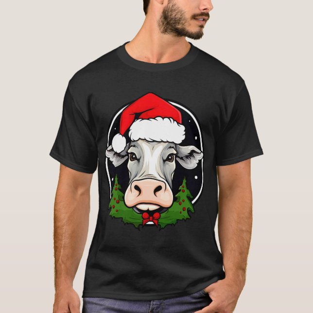 Santa Claus cow T-Shirt (Front)