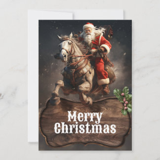 Santa Claus Cowboy Art Holiday Card
