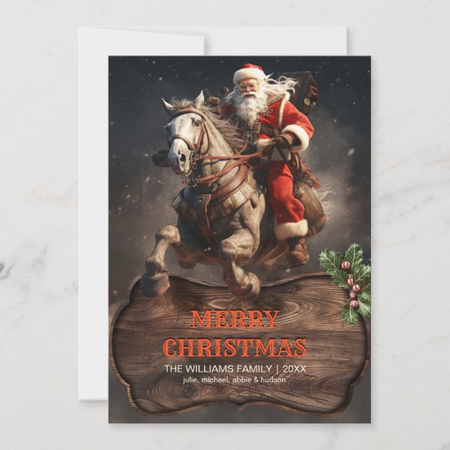 Santa Claus Cowboy Art Invitation (Front)
