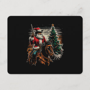 Santa Claus Cowboy - Vintage Christmas Tree Cowboy Invitation
