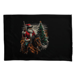 Santa Claus Cowboy - Vintage Christmas Tree Cowboy Pillowcase