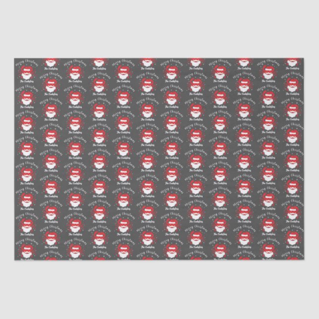Santa Claus Crab Merry Christmas Tissue Paper (Front)