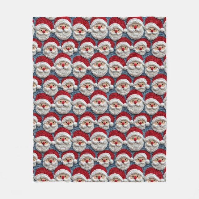 Santa Claus crochet pattern Fleece Blanket (Front)
