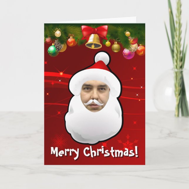 Santa Claus Customised With Your Own Face Holiday Card (Front)