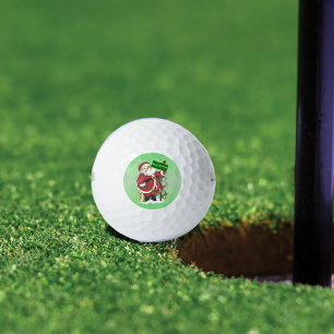 Santa Claus Cute Animals Merry Christmas Golf Balls