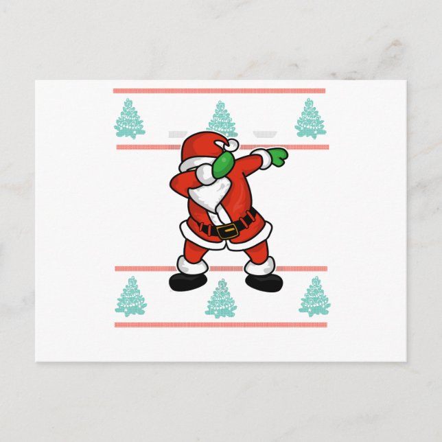Santa Claus dab dance ugly christmas T-shirt Holiday Postcard (Front)