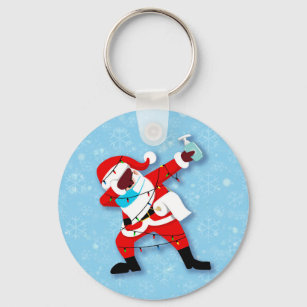 Santa Claus Dabbing Christmas covid Key Ring
